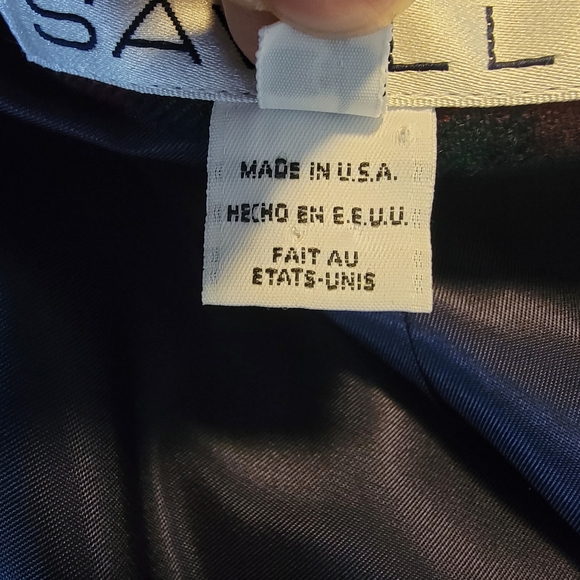 Rena Rowan for Saville VINTAGE Green Red Plaid Wool Blazer Jacket Size 6 - Picture 6 of 7